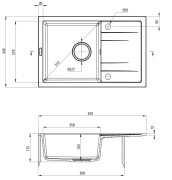Zlewozmywak granitowy 1-komorowy z ociekaczem Corio Deante ZRC 2113