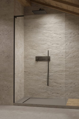 Kabina prysznicowa walk-in Radaway Modo SL Black II lewa