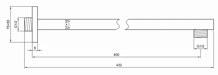 Ramię ścienne 40 cm KOHLMAN WQ