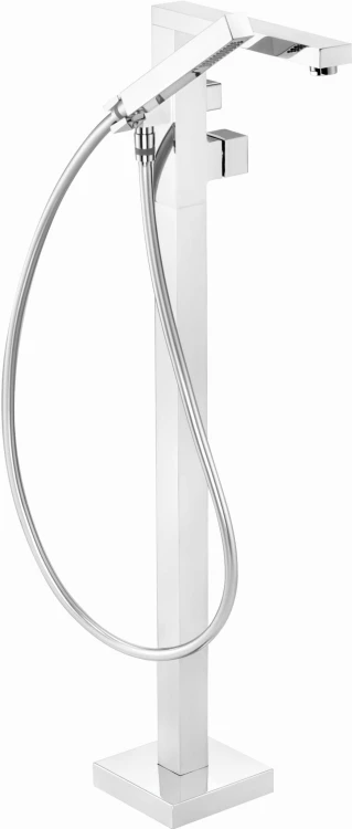 Bateria wannowa wolnostojąca z zestawem prysznicowym chrom Blur Deante