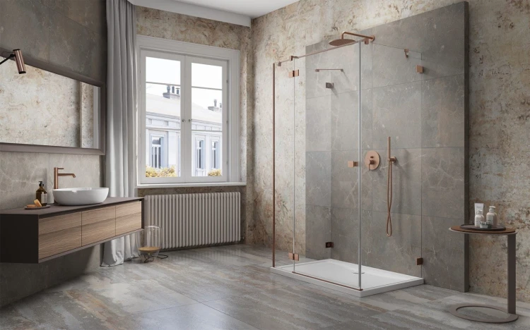 Kabina prysznicowa Essenza Pro Brushed Copper KDJ+S Radaway lewa miedź