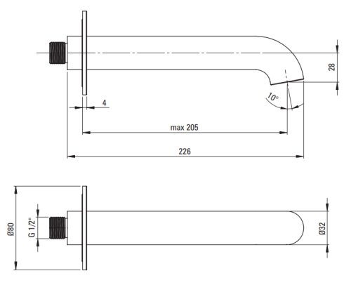 Wylewka wannowa brąz szczotkowany Silia Deante