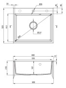 Zlewozmywak granitowy 1-komorowy grafit metalik Andante Deante