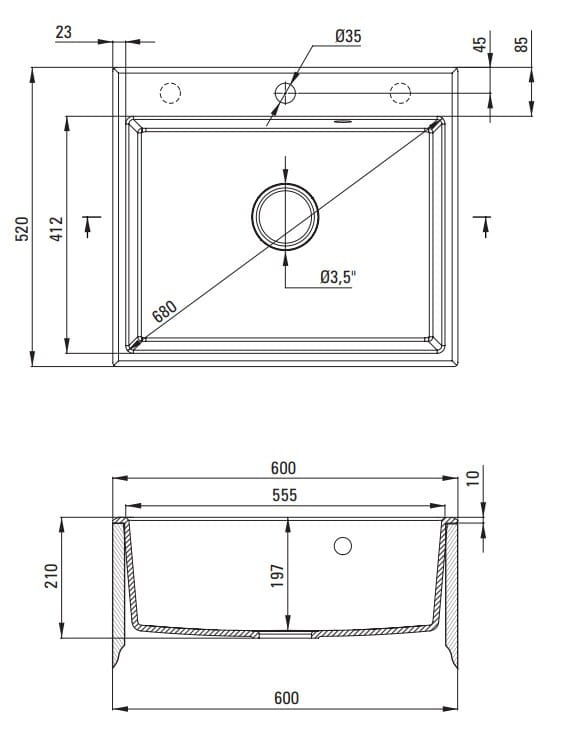 Zlewozmywak granitowy 1-komorowy grafit metalik Andante Deante