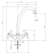 Bateria kuchenna stojąca chrom Symetrio Deante