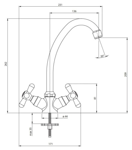 Bateria kuchenna stojąca chrom Symetrio Deante