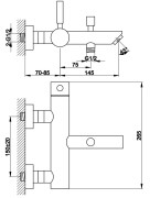 Bateria wannowa ścienna Roxin Black KOHLMAN QW110RB czarna