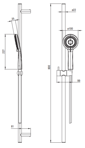 Arnika Zestaw prysznicowy 3-funkcyjny z drążkiem