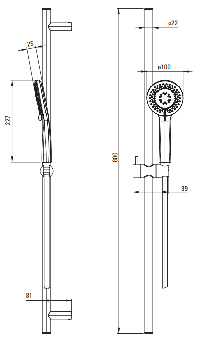 Arnika Zestaw prysznicowy 3-funkcyjny z drążkiem