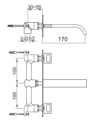 Bateria umywalkowa podtynkowa KOHLMAN Nexen-S SQW195U