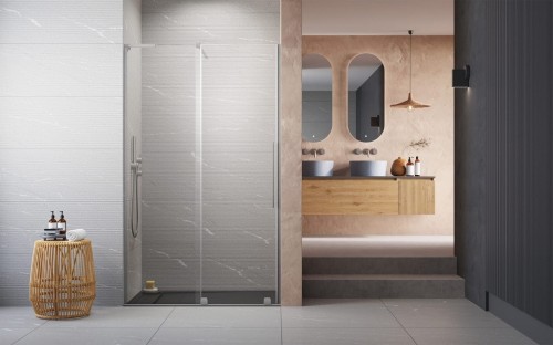 Drzwi prysznicowe Furo SL Brushed Nickel DWJ Radaway lewe nikiel