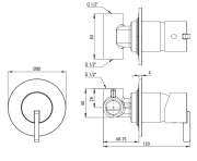 Bateria prysznicowa podtynkowa brąz szczotkowany Silia Deante