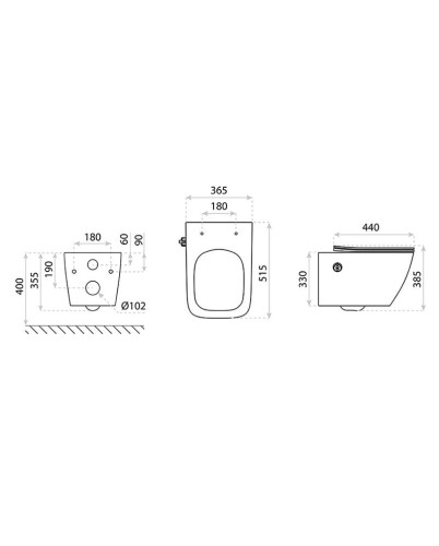 Miska wisząca wc PARANA z funkcją bidetu termostatycznego Lavita