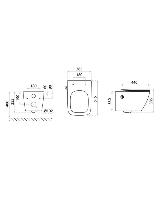 Miska wisząca wc PARANA z funkcją bidetu termostatycznego Lavita