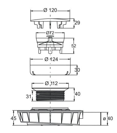 Syfon brodzikowy 90 ultraniski SAVOISIENNE Bonomini