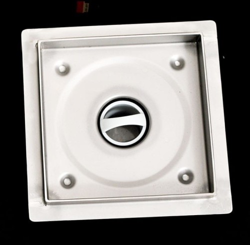 Wpust podłogowy z metalowym syfonem Kesmet Point 20x20 cm z pokrywą