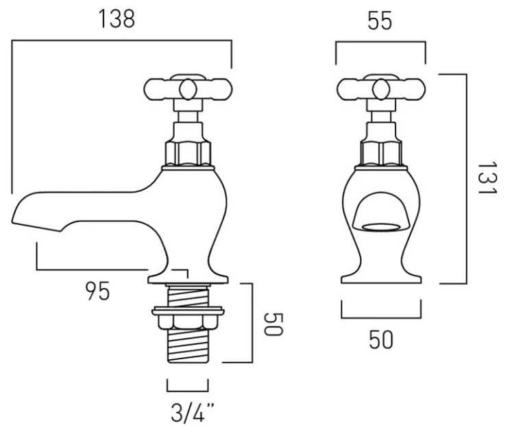 Para baterii wannowych Axbridge Cross nikiel polerowany Vado