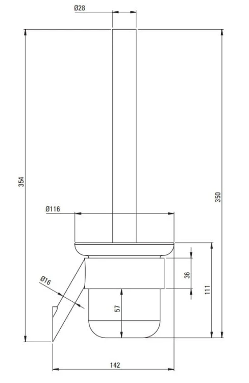 Szczotka WC wisząca titanium Silia Deante