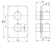 Element zewnętrzny do BOXa termostatycznego stal szczotkowana Deante