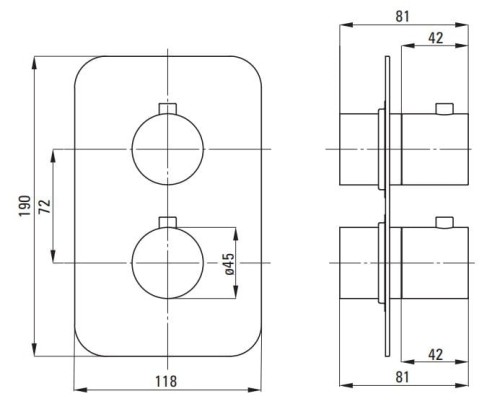 Element zewnętrzny do BOXa termostatycznego stal szczotkowana Deante