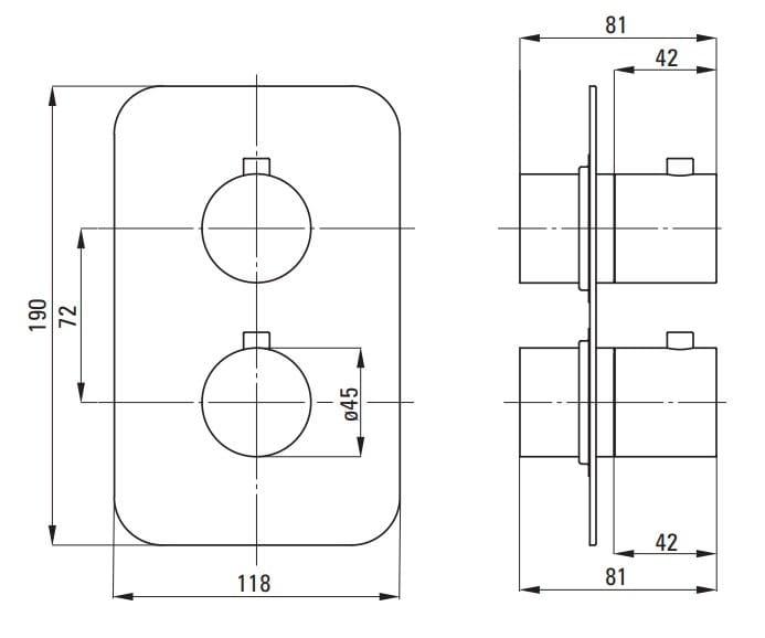 Element zewnętrzny do BOXa termostatycznego stal szczotkowana Deante