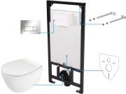 Zestaw WC podtynkowy 6 w 1 Silia Deante przycisk chrom