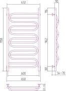 Grzejnik łazienkowy Sunerzha Elegy Verso 120x60cm stal polerowana