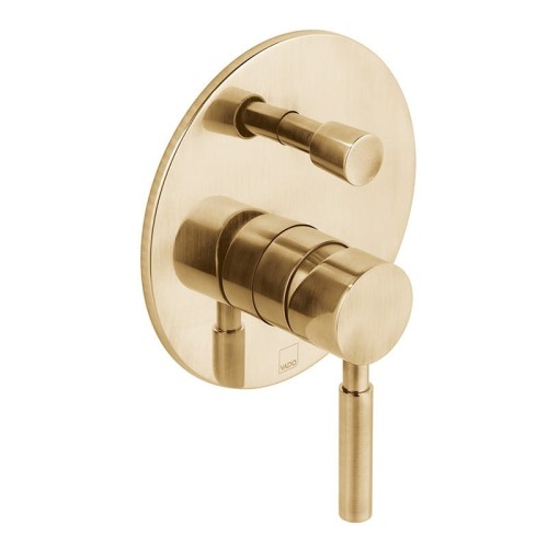 Bateria VADO ORIGINS prysznicowa podtynkowa z przełącznikiem złota szczotkowana