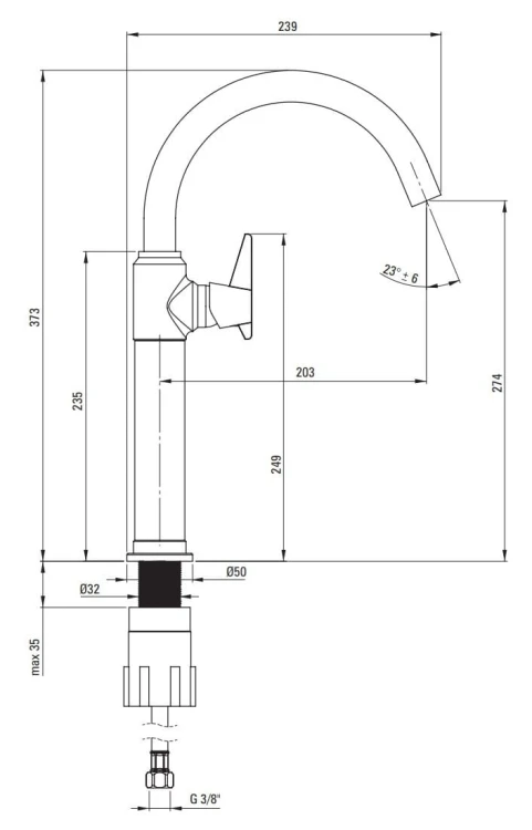 Bateria umywalkowa wysoka chrom Temisto Deante