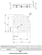 Brodzik półokrągły Radaway Rodos B Compact 90x90x16,5x2