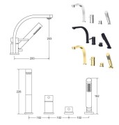 Bateria wannowa 4-otworowa Besco DECCO czarny matt