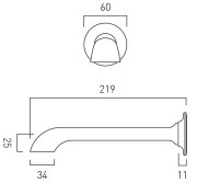 Wylewka wannowa naścienna Axbridge Lever Chrom Vado