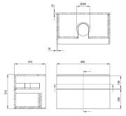 Szafka umywalkowa z blatem 80x52x47 kaszmir Prizma Deante