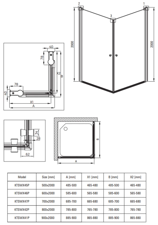 Kabina prysznicowa kwadratowa 80x80x200 chrom Kerria Plus Deante