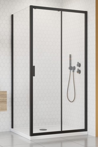 Kabina prysznicowa Radaway Alienta Black DWJ+S 140x80x190 przejrzysta