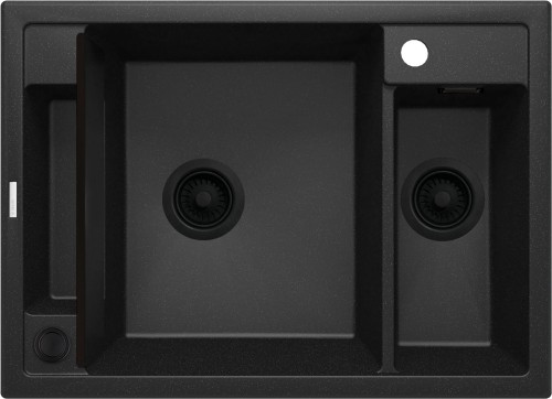 Zlewozmywak granitowy magnetyczny 1,5-komorowy grafit metalik Deante Magnetic