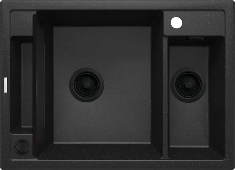 Zlewozmywak granitowy magnetyczny 1,5-komorowy grafit metalik Deante Magnetic