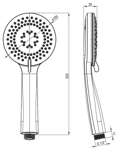 Słuchawka prysznicowa 3-funkcyjna titanium Arnika Deante