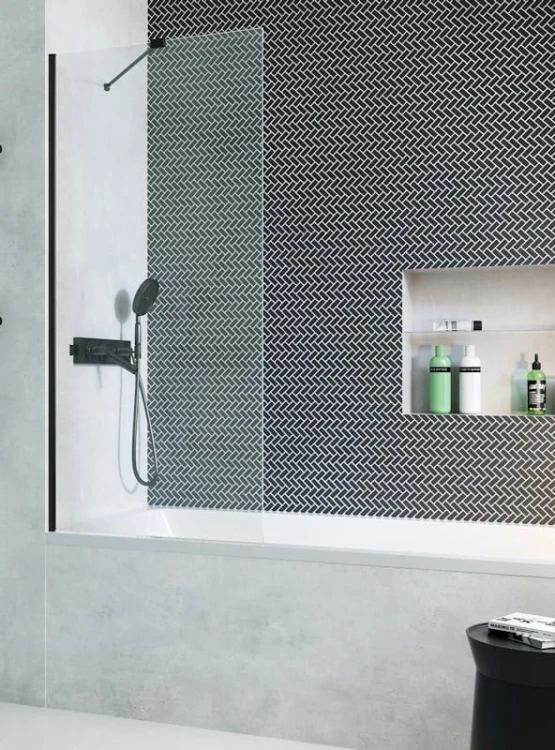 Parawan nawannowy Radaway Modo New Black PNJ 60x150 szkło przejrzyste