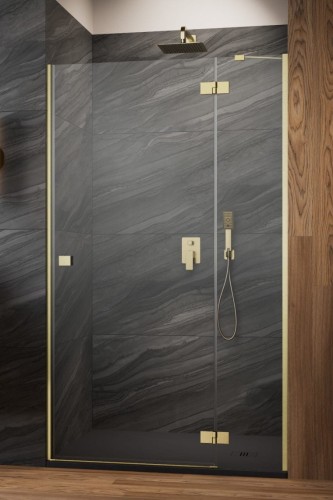 Drzwi prysznicowe Radaway Essenza Brushed Gold DWJ prawe