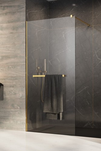 Kabina prysznicowa walk-in Radaway Modo New Gold II z wieszakiem
