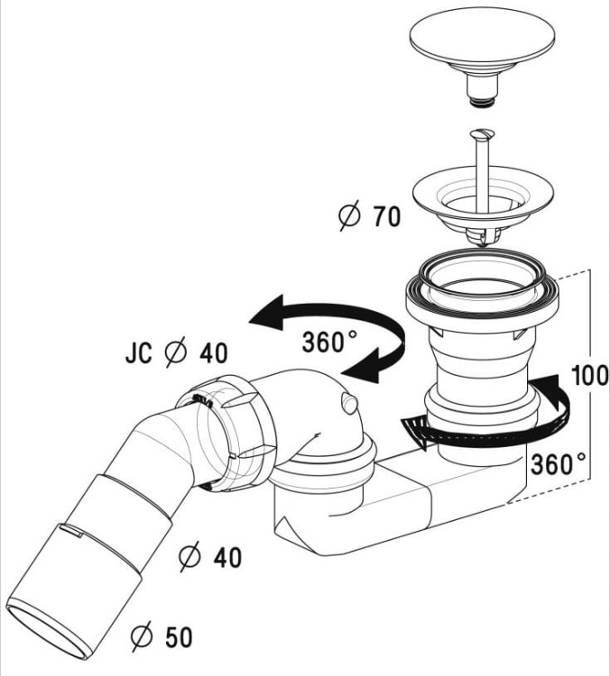 Syfon brodzikowy Radaway 578P 50mm