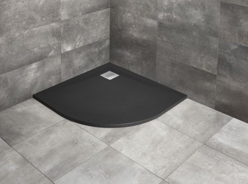 Brodzik czarny półokrągły Kyntos A 80x80 Black Radaway