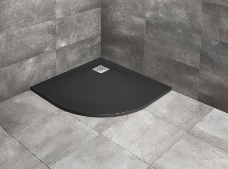 Brodzik czarny półokrągły Kyntos A 80x80 Black Radaway