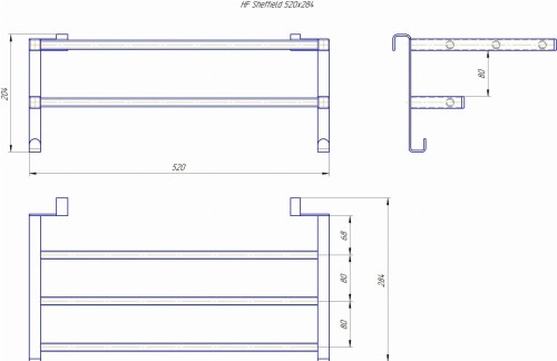 Półka grzejnikowa HF Sheffield 52x28,4 round biały mat Hygge Family