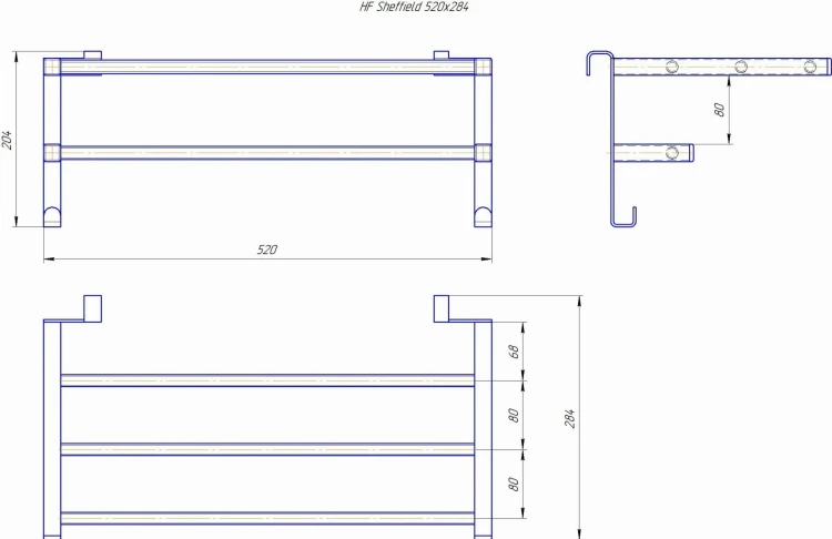 Półka grzejnikowa HF Sheffield 52x28,4 round biały mat Hygge Family