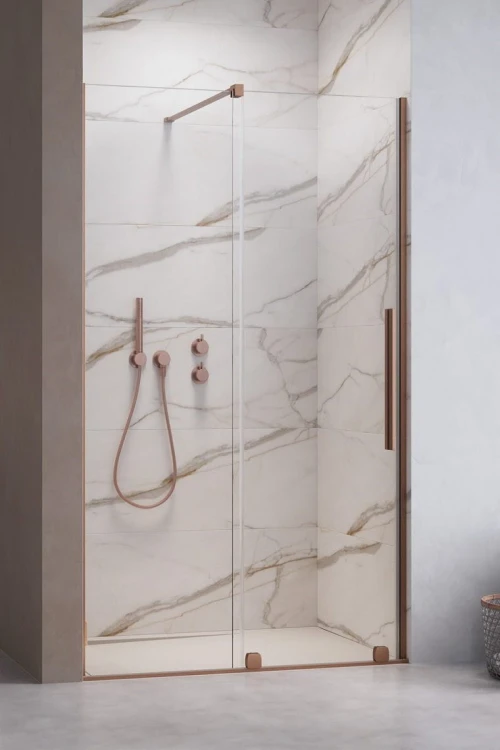 Drzwi prysznicowe Furo Brushed Copper DWJ Radaway lewe miedź
