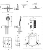 Zestaw prysznicowy podtynkowy z BOXem mieszaczowym titanium Deante Arnika