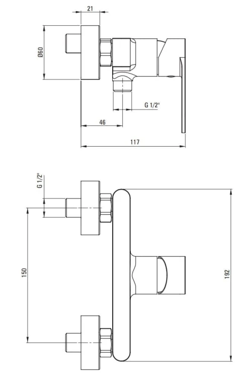 Bateria prysznicowa ścienna nero czarna Alpinia Deante