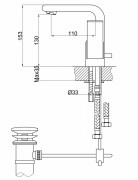 Bateria umywalkowa stojąca Saxo KOHLMAN QB100S